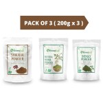 Henna Hub Shikakai, Henna and Indigo powder 200g x 3 pack| Organic Hair care Combo Pack| Total 600 gm