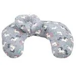 Babymoo Grey Velvet Unicorn Feeding Pillow