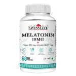 SWISSLIFE FOREVER Melatonin 10mg+ Tablet | Sleeping Pills | Tablet with Tagar and Vitamin B6 Help in Nerve Health and Sleeping Disorder for Men (60 Tablets) Pack of 1