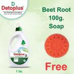 DETOPLUS Liquid Detergent 1 Liter, Laundry Liquid for Fabric Care, Suitable for Top-Load and Front Load Machine and Hand Wash, Concentrated Laundry Detergent + Beetroot Soap Free