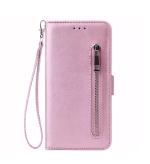 Trounce Zipper Series Faux Leather Pink Wallet Flip Case Mobile Cover For Infinix Note 12 Pro