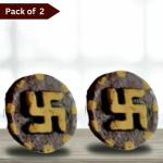 Gaumatram Gayatri SWASTHIK Decorative Pice use for Puja | Color-Grey | Pack of 2