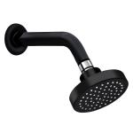 Rocio Overhead Shower with Arm for Bathroom, Round Shape, Black, Size 4