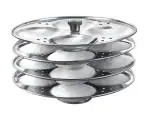 BLeaf Stainless Steel-Regular Idli Stand/Idli Plates (4 Plates, 16 Idlis)
