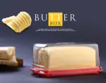 Homeleven Butter Box 500 gm with Lid for Fridge Butter Butter Dish Storage Container Multicoloured