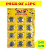 HELPER steel scrubber for dish washing pack of 1sheet of 12pc 10gm each -10gm *12pc supershine stainless steel scrubber