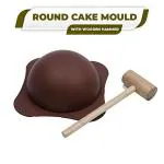 MOLDBERRY Round Pinata Cake Chocolate Mould with Hammer 1 Kg Silicon Round Shape Chocolate Shaping Tool Pack of 1 (1 X Round Pinata + 1 Hammer) Multi Color