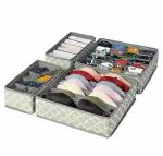 House of Quirk Set of 4 Foldable Storage Box Drawer Divider Organizer-Grey Lantern