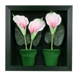 EPICS CRAFT - 3D Model Square Shaped Calla Lily Flower in Green Pot Wall Frame Model 1