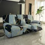 HOKIPO 140gsm Fully Covered Recliner Sofa Cover 3 Seater, Multicolor Abstract Geometry (AR-4942-C10)