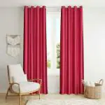 HOME STYLISH Faux Texture Pro Solid Durable Heavy Polyester Fabric Insulated Grommet Curtains/Drapes for Bedroom/Living Room Long Door - 9 feet - 2 Panels
