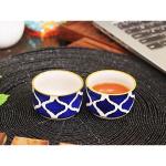 Jimkia Ceramic Chutney Bowl Chatni bowl for Serving Pickle etc Pack Of 2 Ceramic Sauce Bowl (Blue, Pack of 2)