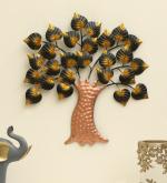 vedas Anju Metal Contemporary Design Golden Tree Of Wisdom & Life Wall Hanging Art Decor Sculpture Modern Home Office Artwork (Size 18 x 18 Inches)