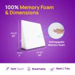 Frido White Foam Back Support Wedge Cushion Made With Cover, 20 X 7 X 20 Inch (Pack Of 2)