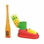 Goyal's Multicolor Plastic Automatic Pitcher Power Shot Game with Includes Bat, 3 Balls for Kids