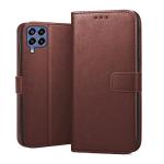 SROCK Flip Cover for Samsung Galaxy M33 (5G) with Kick Stand | Shockproof | Dual Layer Wallet Case Cover-Brown