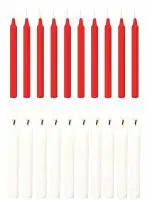 Parkash Candles Multicolor Chime Candles Set of 20 (Red&White)