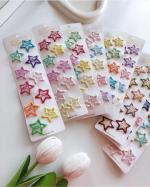 Radhya Accessories Star Tictacs for Kids Star hair clips for Girls (1 card) (10 clips per card) hair accessories for kids Metal Star Tictacs hair clips (Multicolor)