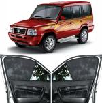 Able Zed Black Half Car Magnetic Sun Shade Curtains for TATA Sumo Gold Set of 6 Pcs