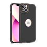 HILLS & MILES Logo View Compatible with Apple iPhone 13 6.1 inch Slim Premium Luxury Classic Elegant Thin Back Case(PU Leather Black Mobile Cover)