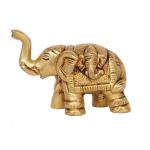 Kalarambh Brass Elephant God Idol For Home Office Handicraft Art - 2.2 x 1 x 2 Inch (L x W x H)