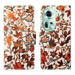 Dhar Flips Orange Pattern Flip Cover for OPPO RENO 11 5G | Magnetic Case | Shock Absorbent | Flip Cover OPPO RENO 11 5G