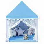 OSANA Children Boy Girls Portable Castle Playhouse | Medium Size Light Weight Kids Polyester Play Tent House for 3-13 Year Old Kids Girls and Boys Plan Blue