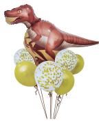 My Party Suppliers Raptor Dinosaur Confetti Latex Jungle Theme Foil Balloons
