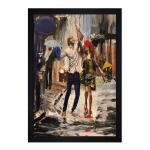 Chaque Decor Romantic Oil Painting Texture Paper Framed Art Print 19.25 Inches X 13.25 Inches,Perfect for Home Decor, For Living Room, Bed room, Office, Hotel,wall decoration