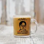 Akipi Dwight Schrute Age is just a Number Happy Birthday Transparent Glass Coffee and Tea Mug ARM567