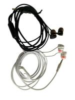 Mobiflicks Hands Free with Mic Wired in Ear Earphones Powerful Bass, HD Sound Quality Earphones, Comfortable in Ear Fit with Classic Mic 2pcs, Black & White