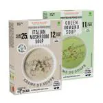 NutriSnacksBox Healthy Soup Combo Pack, 200g (Pack of 2 x 100g) | (10 Soup Sachets x 20g) | Green Immuno Soup | Italian Mushroom Soup | Healthy Soup with Protein and Fibers