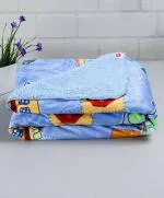 Cuteably Blue Baby Fleece Double Layer Blanket 76 X 102 cm
