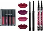Toroka Women Face Makeup Combo (4 Liquid Matte Mini Waterproof Lipstick, 2 Long Lasting Eyeliner, 2 Black Kajal)