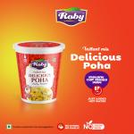 Roby Delicious Poha - Ideal Snack for On The Go - High in Fibre and tasty -70 g, White Pack of 6