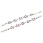 CHAITANYA EMPORIUM superfine kadi fusion chain solitaire stone silver anklets