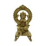 Kalarambh Brass Laxmi Lakshmi for Home Pooja Puja Mandir Decor Showpiece Gift Item Collectible Handicraft Art - Yellow, 5.3 x 3.9 x 9.2 inch (L x W x H)