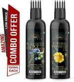 Desi Crew Flaxseed and Evening Primrose Oil for Skin, Body and Hair Care 100 ml Each