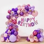 SPECIALYOU.IN 82pcs Butterfly Theme Birthday Decoration Items kit for first, 2nd, 3rd,5th girls with Pink & purple balloon set, Happy Birthday Foil banner and Artificial butterflies