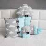 The Purple Tree Cute Cupcake Kids Cushion (Blue ,Pack of 4 , 16x16 inch , Velvet) kids cushion , soft toy , soft plush pillow , cot cushion , nursery décor , Baby Cushion