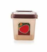 WIAA Storage Container For Rise Grain Cereals Flour Atta & Foods Bulk Storage Drum (18 Liter, Brown)