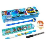 Parteet Multicolor Pencil Box, Unicorn Pen, Lead Pencil With Extra Leads, Ice Cream Shape Eraser And Folding Scale Set Of 2 (Pack Of 5)