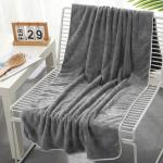 Satisfyn Microfiber Bath Towel Self Design Grey Color
