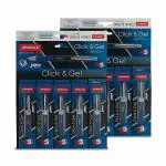 UNOMAX Click and Gel Blue Gel Pen - Pack of 10 | Budget-Friendly, Premium Quality, Fine Handwriting, Elegant Gel Pens with Soft Co-Moulded Rubberized Barrel for Comfortable Writing Experience