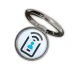 360 Holo-Ring NFC Metallic Silver Mobile Holder Grip with NFC Tap Digital Business Card