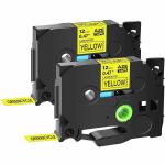 HAIDERY HARDWARE AUTM GreenCycle Compatible For Brother Tz-631 Tze-631 Black on Yellow Label Tape P Touch Printers (8m x 12mm) (Pack of 2)
