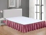 Home Blendz Bed Skirt  FULL 15 Inch Drop | Solid Pattern Microfiber Easyfit | Tailored Wrinkle Fade Resistance Soft Fabric Stylish Design Bed Frame Legs Cover- (DARK PINK 54*75)