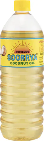 SUPREME SOORRYA COOKING COCONUT OIL 1 LTR BOTTLE KARNATAKA COCONUTS