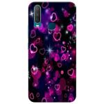 MobiEra Vivo Y15 Pink Glow Heart Design Plastic Hard Case Cover