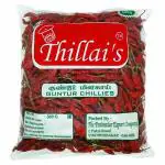 Thillai's Guntur chilli-500g- Hot Dried Red Chilli - Premium Guntur Sannam Chilli- Whole Spices